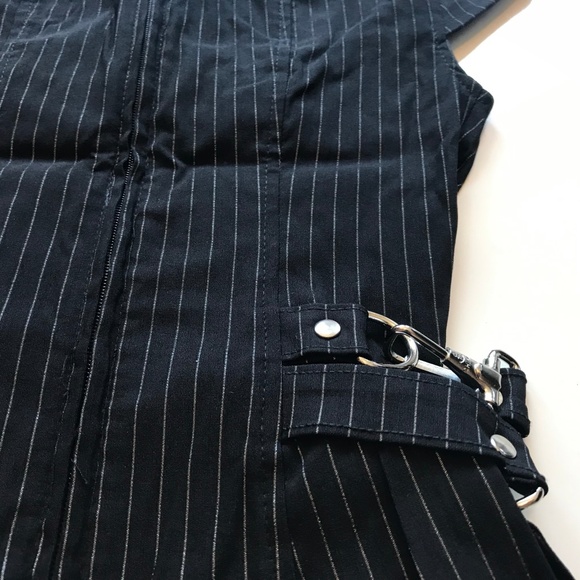 Gangsta Pranksta Pinstripe Keyhole Top - Picture 5 of 8